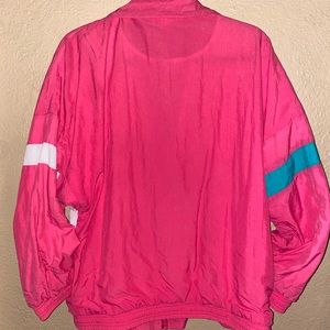 CASUAL ISLE VTG FULL ZIP PINK WINDBREAKER JACKET WOMEN'S LARGE